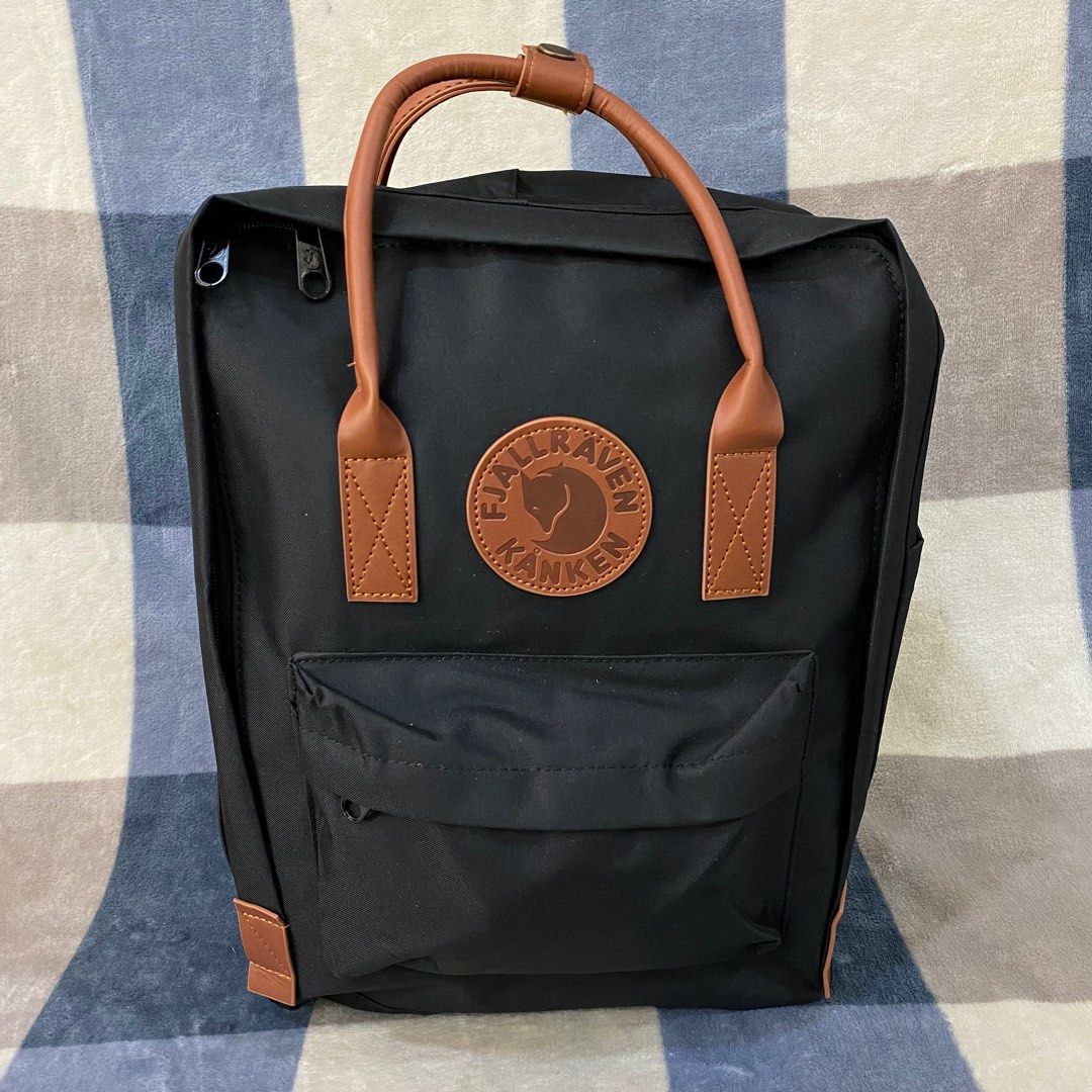 fjällräven kanken 2 leather trim backpack | Kånken No. | Heritage | Deep Patina opening zipper Fjallraven Kanken No.2 Backpack -