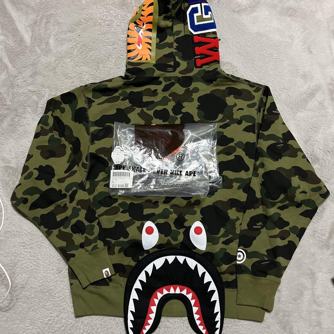 Bape shark discount green camo