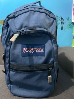 Blue Large Backpack with 3 compartment with zipper