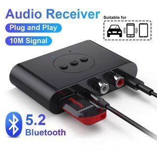 Bluetooth 5.2 Audio Receiver U Disk RCA 3.5mm AUX USB Stereo Music Wireless Adapter With Mic For C