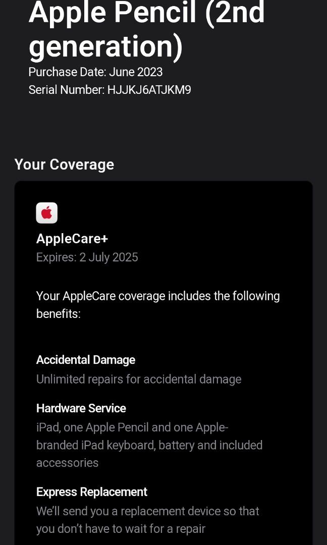 Applecare shop ipad pencil