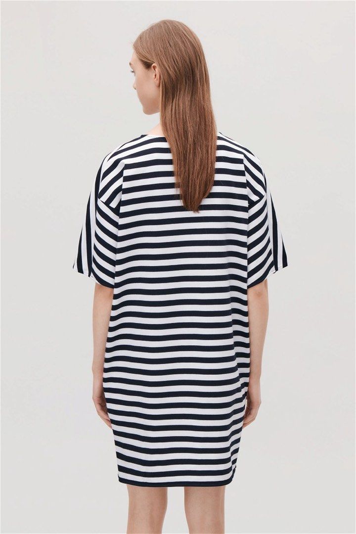 white christmas dresses Mona Dress French Terry in Black/White Stripe exclusive at The Shoe – The  Shoe Hive main image 0