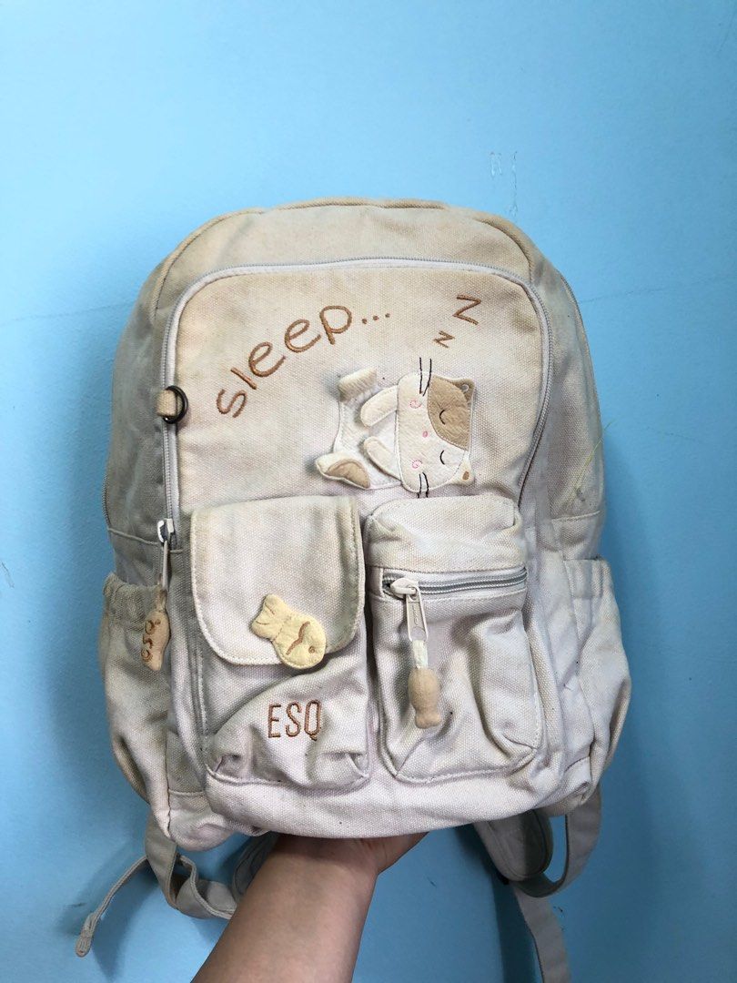 Cream canvas backpack online