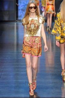 D&G Dolce & Gabbana Silk Runway Shorts