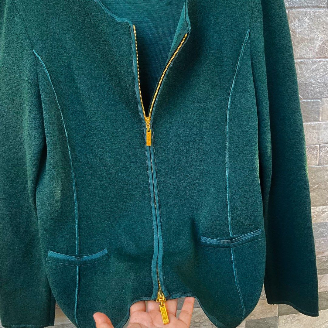ESCADA Margaretha Ley Wool Dark Green Jacket - Fully zip ESCADA wool  cardigan sweater - Size EU38 / Size US 6 Medium, Women's Fashion, Coats,  Jackets and Outerwear on Carousell