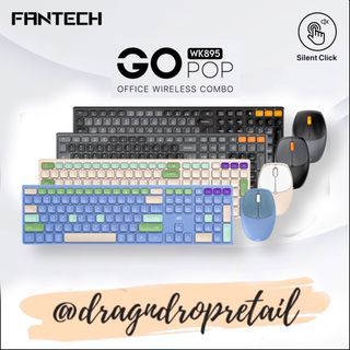 FANTECH GO WK895 POP Office 2.4GHz Wireless & Bluetooth Keyboard & Mouse Combo for Mac/Windows, Two Mode Connectivity