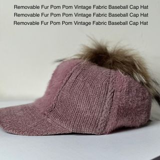 Fur pompom hat