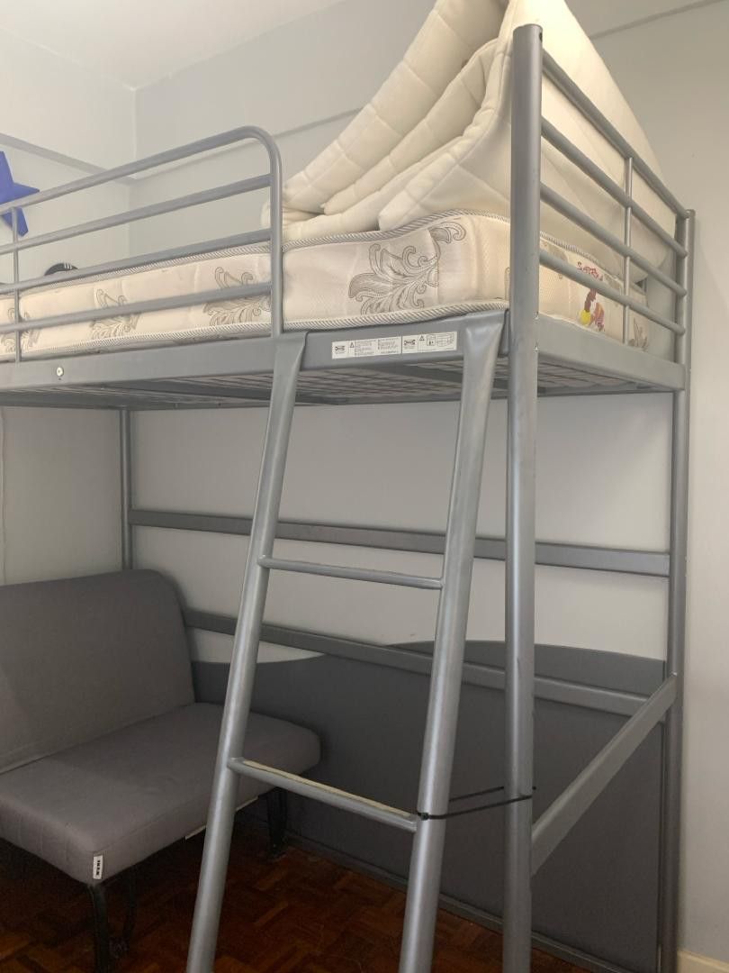 Ikea Svarta loft bed with DESK, Furniture & Home Living, Furniture, Bed Frames & Mattresses on