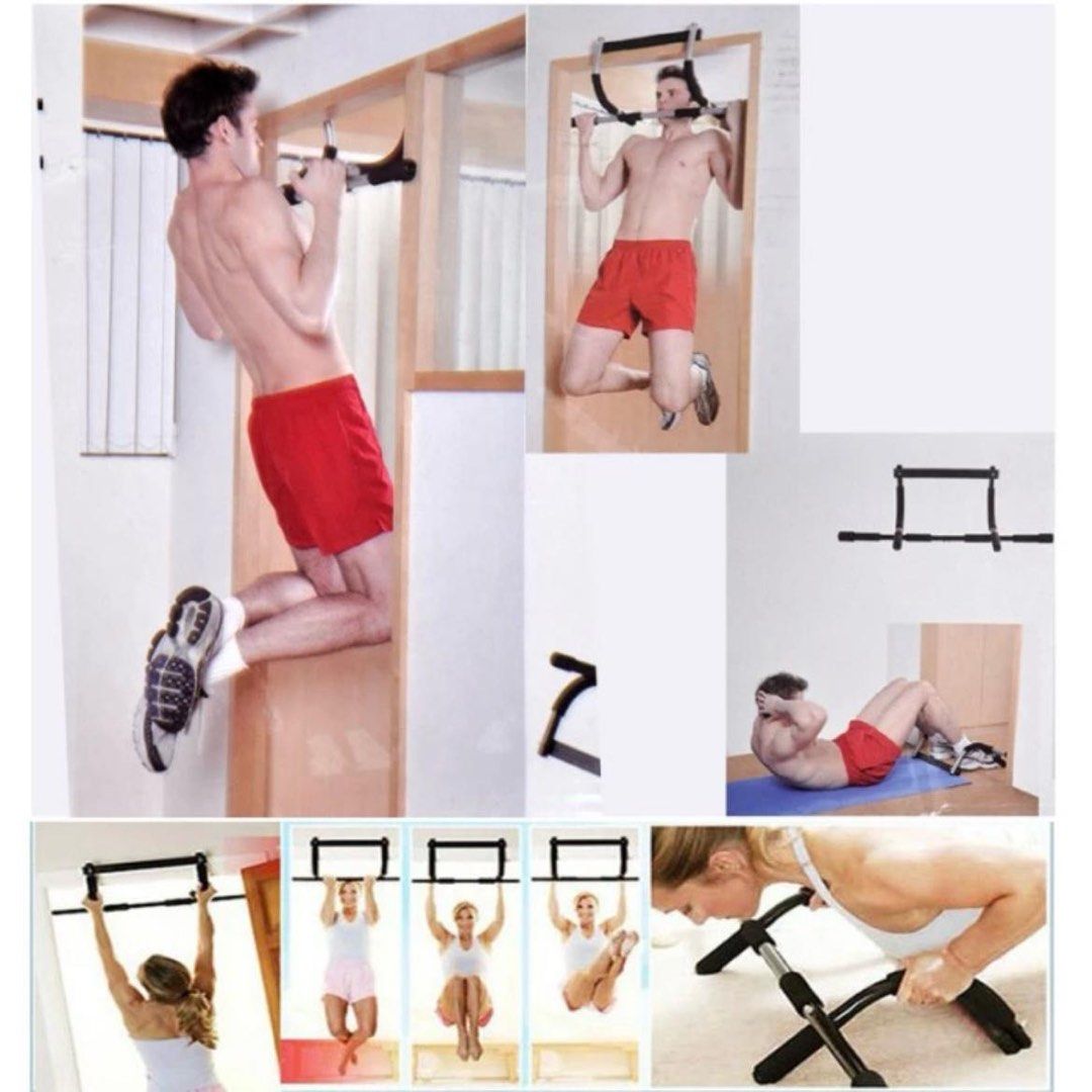 Iron Gym Extreme Door Gym Upper Body Workout Total Upper Body Workout Bar Door Way Pull Up Bar Push Up Workout Sports Equipment Other Sports Equipment and Supplies on Carousell