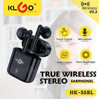 KLGO HK-35BL True Wireless Bluetooth Stereo Earphones with Built-in Microphone Touch Control Earbuds