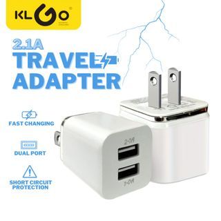 KLGO JY-008 2.1A Dual Port USB Fast Charging Travel Adaptor Universal For Mobile Gadgets QuickCharge