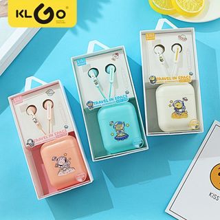 KLGO KIKI-339 Colorful Lightnning Stereo Earphone Wired Earphone with Case Headset For IPHONE