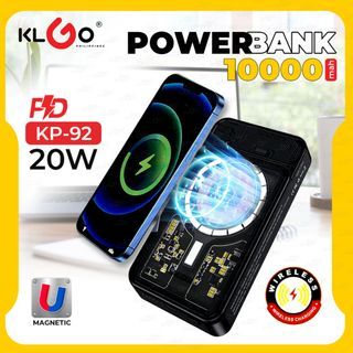 KLGO KP-92 10000mAh PD 20W Magnetic Wireless Fast Quick Charger Portable Powerbank for Iphone