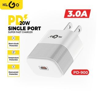 KLGO PD-900 25W Single Port USB-C Super Fast Charging Travel Adaptor Charger For Mobile Phone