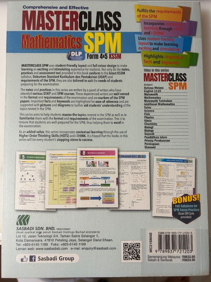 Masterclass Mathematics (DLP)SPM, Hobbies & Toys, Books & Magazines ...