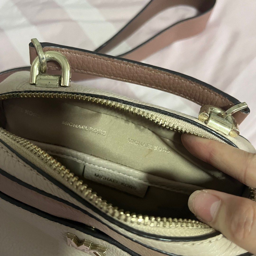 Michael Kors Mott Mini Color Block Pebbled Leather CrossBody bag