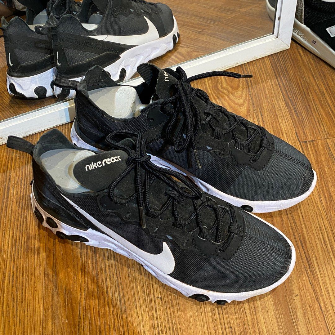 Nike react element 55 black white running original murah not air zoom vomero 5 alphafly next 2 not air max 270 720 react sneakers second market Fesyen Pria Sepatu Sneakers di Carousell