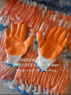 Orange Coated Gloves Construction Gloves