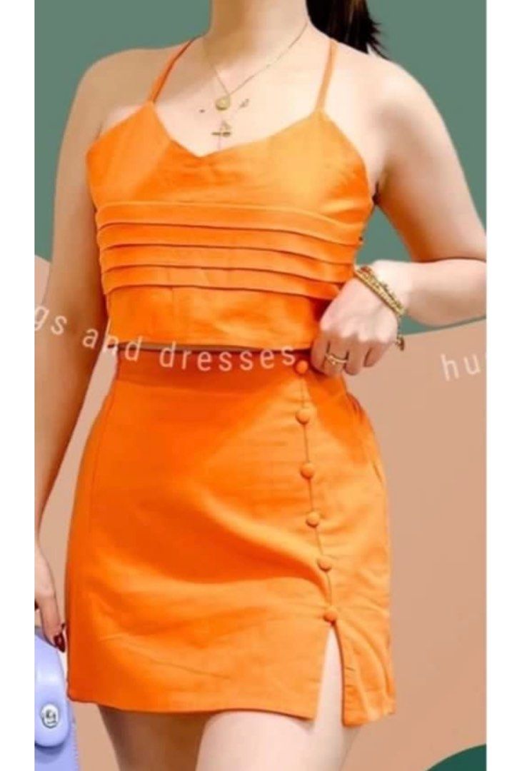 Orange Top and skirt set coordinates (Category: Sets or Coordinates) located in Cainta. Submitted by SustainableFashion (Listing ID 1291857154, Image 3). Description: .