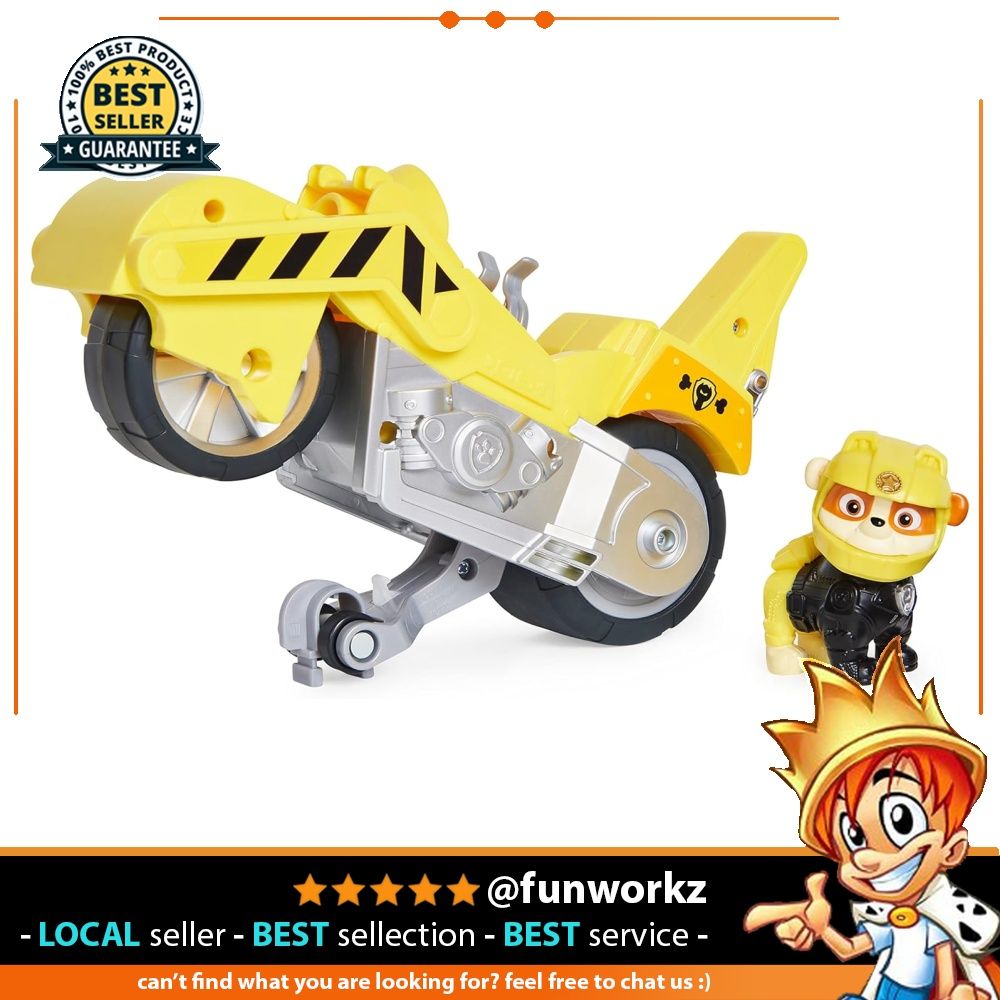 Paw Patrol, Moto Pups Rubble's Deluxe Pull Back Motorcycle Vehicle with Wheelie  Feature and Toy Figure (Rubble), Hobbies & Toys, Toys & Games on Carousell