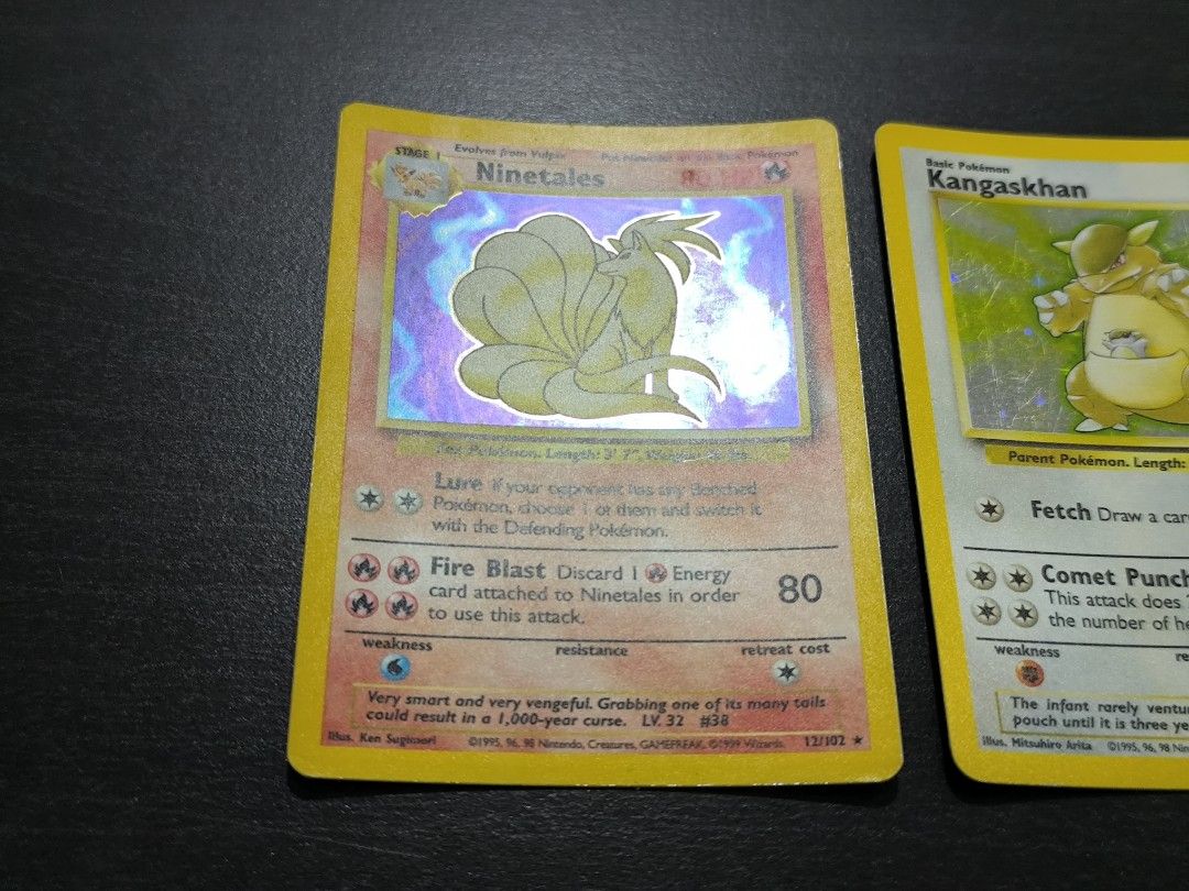 Pokmon Ninetales 12/102 Base Set | Kangaskhan 5/64 Jungle, Hobbies & Toys,  Toys & Games on Carousell