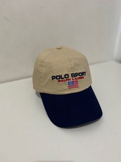 Polo Sport Ralph Lauren Two Toned Beige Navy Blue Cap