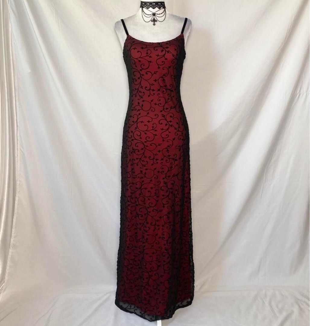 This dress? 90s vampy red dress with black mesh overlay of my