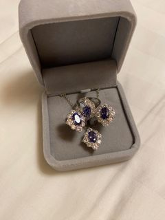 S925 earrings looks like violet blue tanzanite or dark blue sapphire