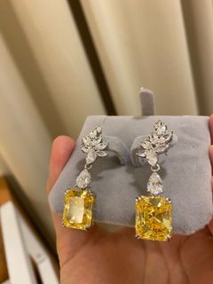 S925 yellow sterling silver earrings