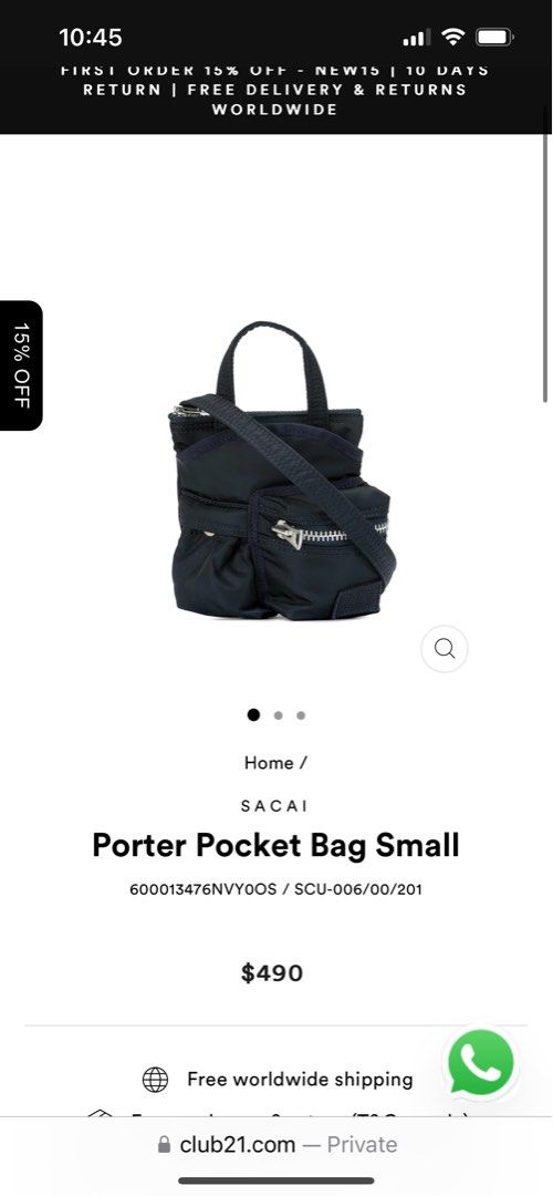 Sacai x Porter Sling bag Men s Fashion Bags Sling Bags on Carousell