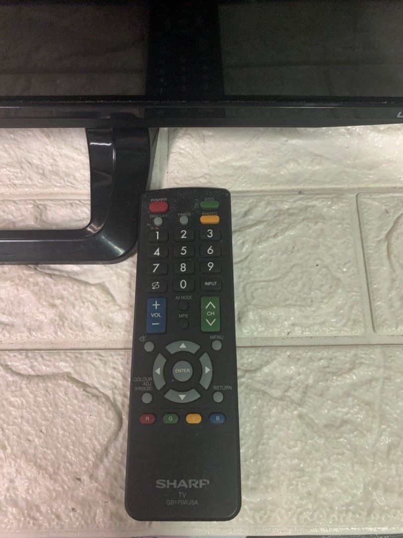 Sharp Led Backlight Tv 24” w Remote (Category: TV) located in Pasay City. Submitted by meostore (Listing ID 1291741663, Image 3). Description: Item is in working condition 220volts woth remote with issue black spots pls see reference photo , for inquiries pm for order Bawal sa maselan video upon request.