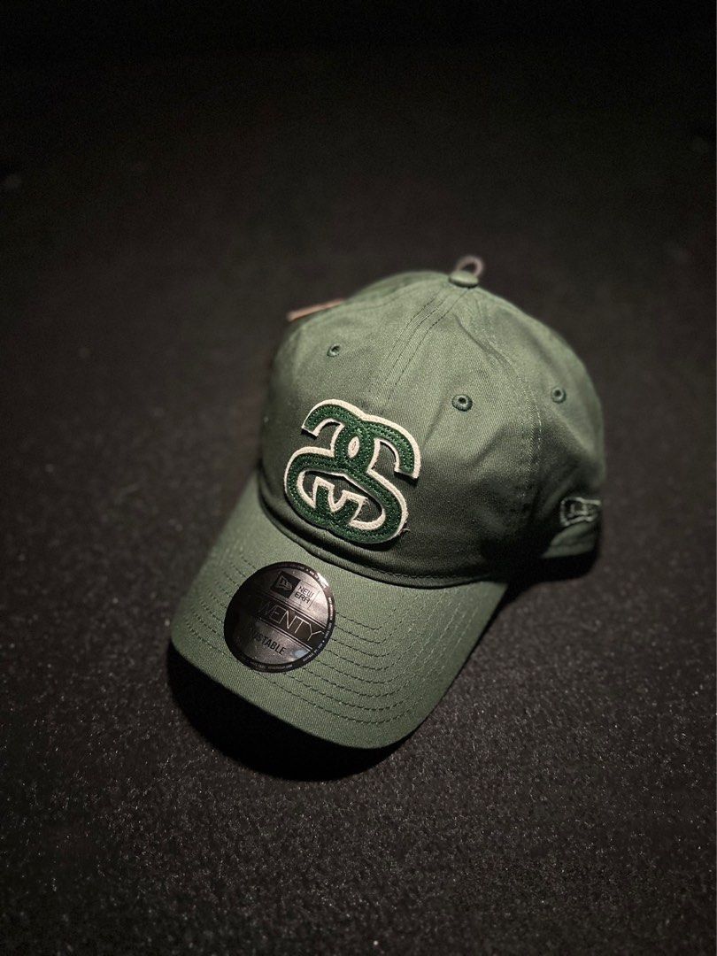 STÜSSY X NEW ERA SS LINK APP. 9TWENTY CAP PINE 綠色帽子老帽