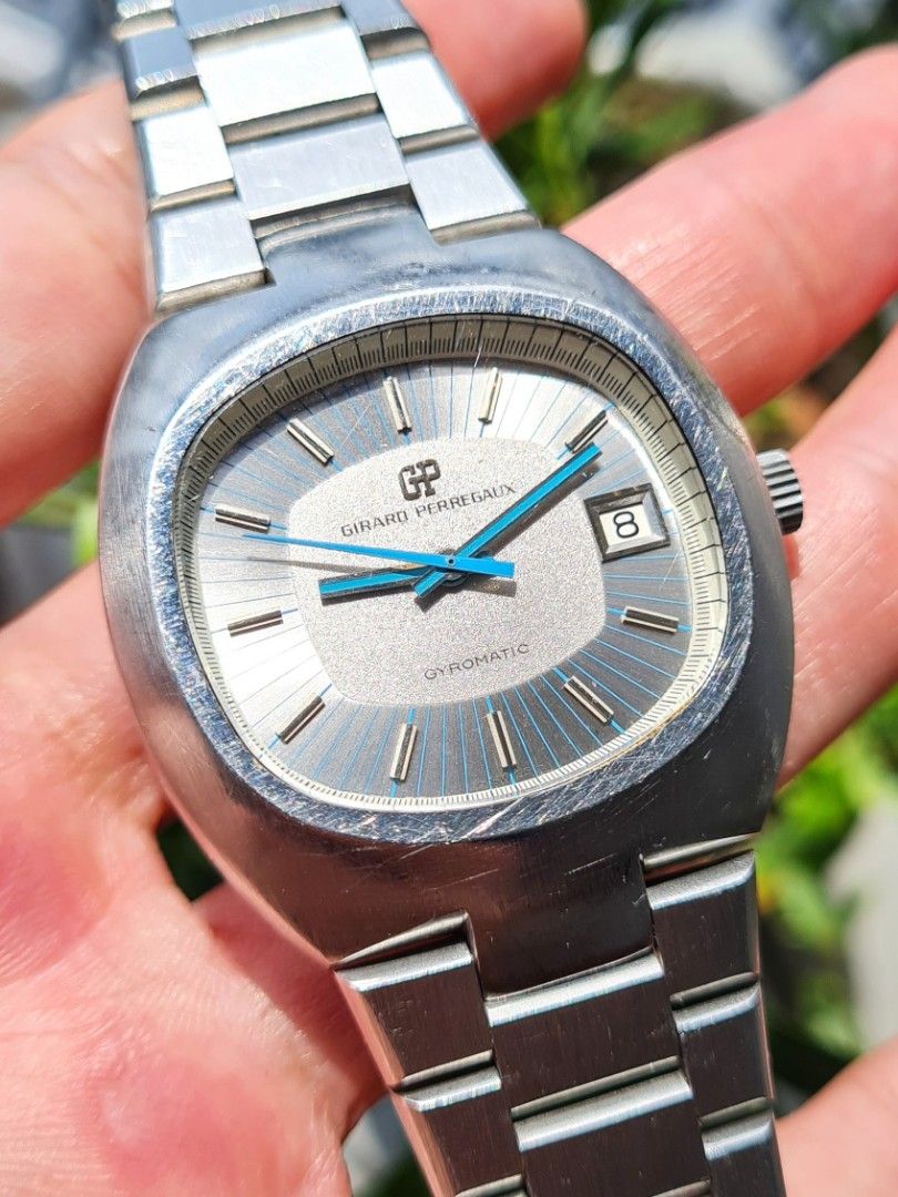 Super Rare Unpolished 1970s Girard Perregaux (GP) Gyromatic 9393HA