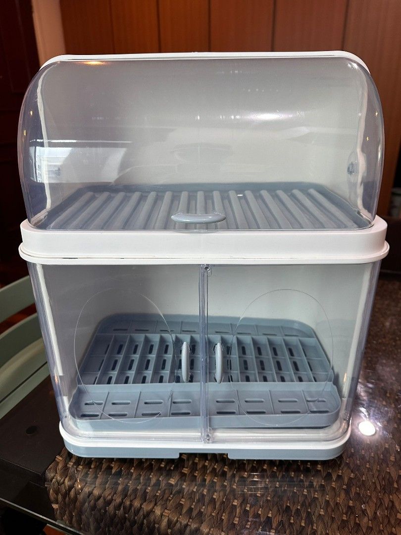 Tableware storage (Category: Bathroom & Kitchen Fixtures) located in Singapore. Submitted by neo_sg (Listing ID 1291779478, Image 2). Description: Brand new already assembled. Bought extra. 2 layers with lid and draining rack. Cutlery, plates, cups, milk bottles storage..