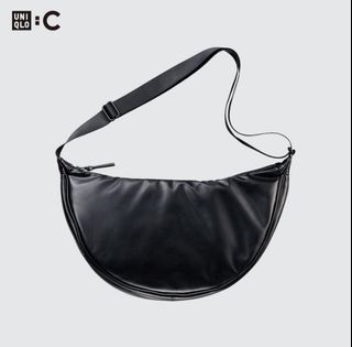 Uniqlo Faux Leather Round Shoulder Bag Black