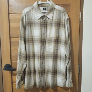 Uniqlo Flannel Checked Long Sleeve Shirt Brown