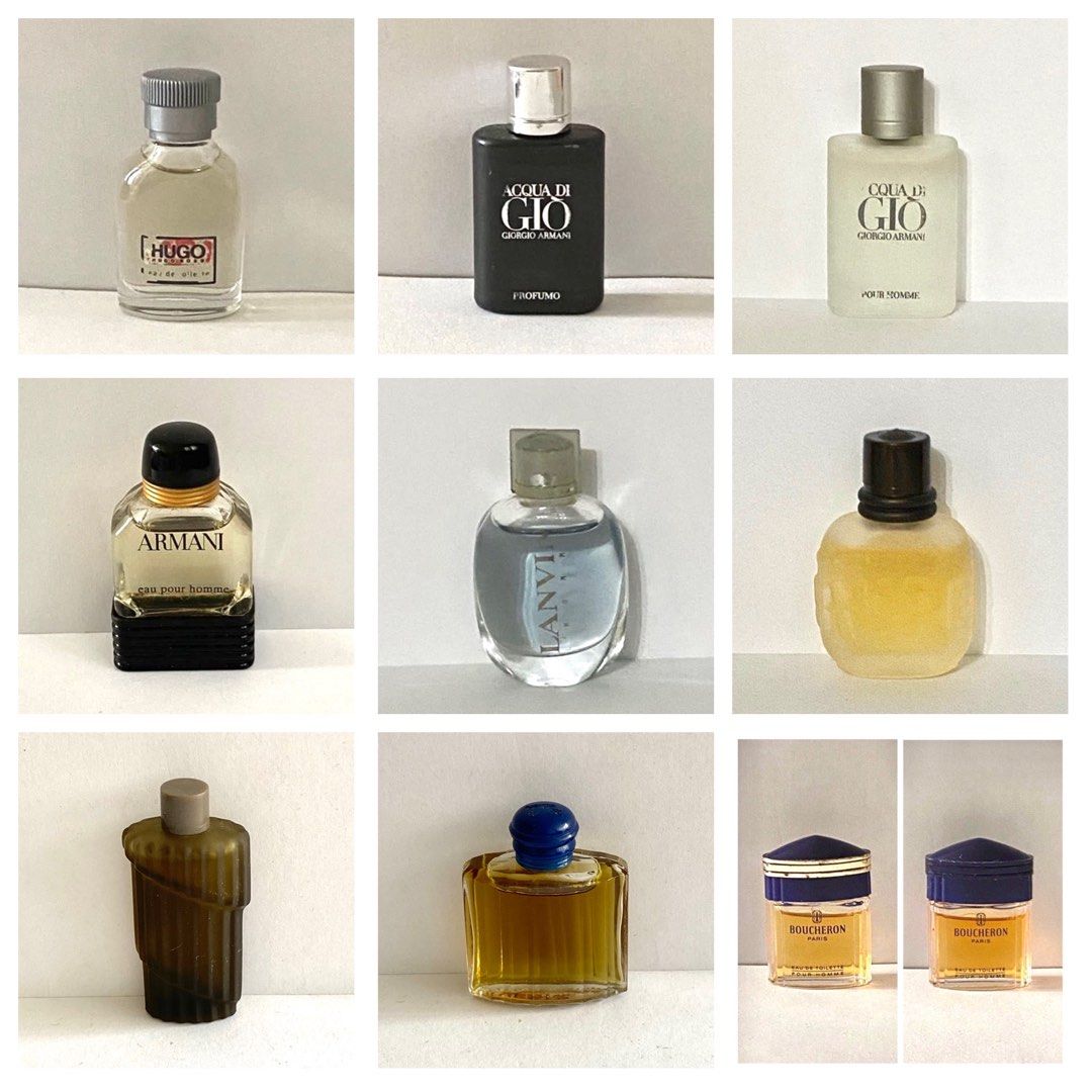 Vintage Hugo Boss Giorgio Armani Paloma Picasso Lanvin Montana Burberry Boucheron Eau de Parfum Toilette EDP EDT Perfume Miniature for Men Him 6ml 5ml