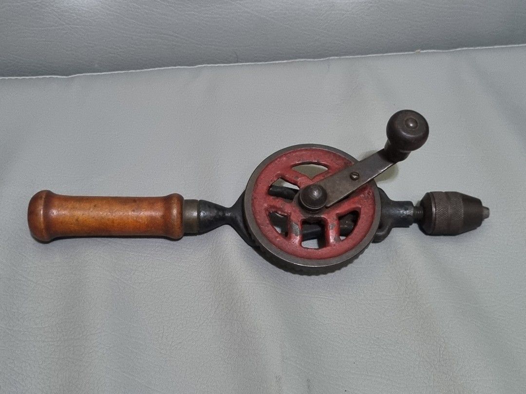 Vintage manual hand drill (Category: Construction Tools & Equipment) located in Silang. Submitted by samflores2k4t7 (Listing ID 1291767934, Image 2). Description: For sale Vintage hand drill Metal material wood handle 10 inches lenght.