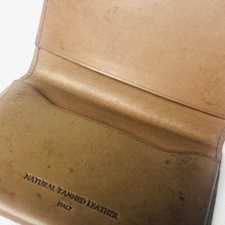 Vintage Natural Tanned Leather Wallet (Made In Italy)