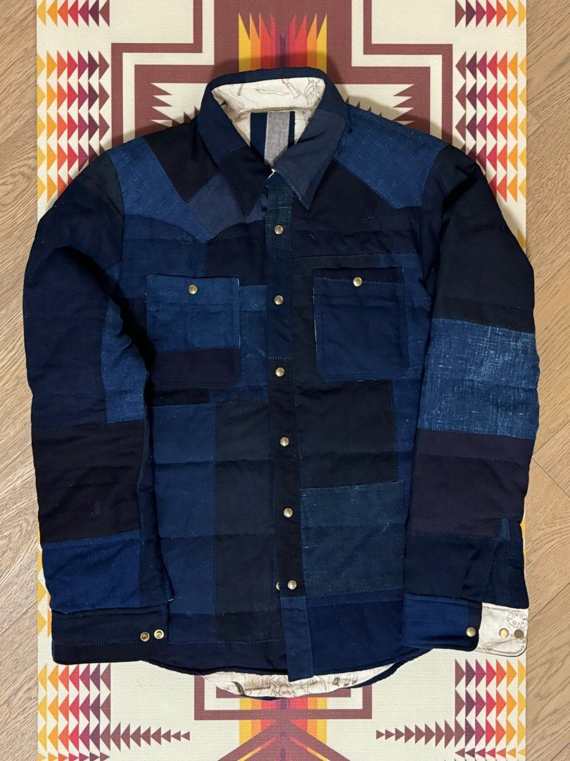 14aw visvim KERCHIEF DOWN JKT ブルー Visvim kerchief down