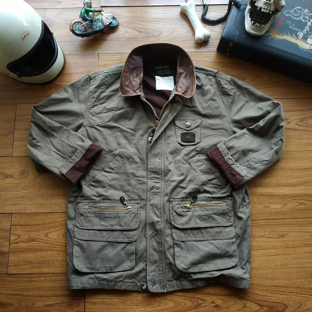 Vtg Backfire Hunting Multipocket Outdoor Wax Jacket. Barbour belstaff timberland columbia caterpilar red wing dickies carhartt filson visvim kapital