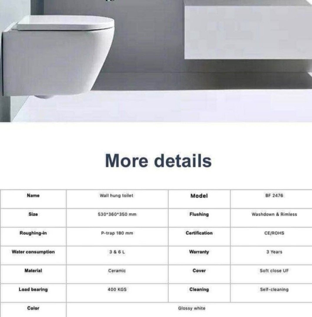 Wall Hung Water Closet and Concealed Tank (Category: Bathroom & Kitchen Fixtures) located in Manila. Submitted by vangabriel26 (Listing ID 1291844255, Image 1). Description: Wall Hung Water Closet and Concealed Tank.