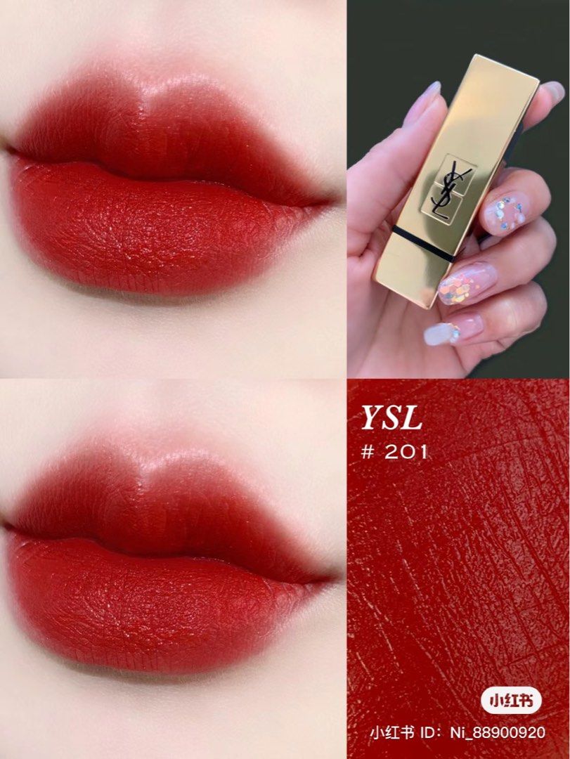 YSL Yves Saint Laurent Tatouage Couture Velvet Cream Velvet Matte Stain 201 Rouge lipstick