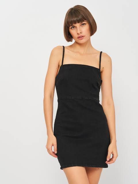 Zara black denim dress, Women's Fashion, Dresses & Sets, Dresses on  Carousell