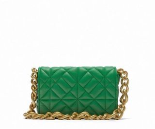 Zara Quilted Shoulder Bag with Chain