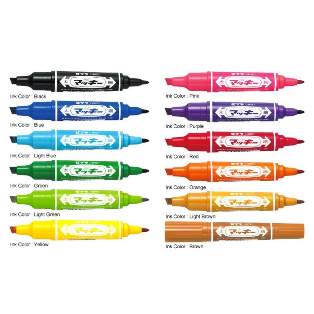 Zebra Hi-Mckie Permanent Marker 8/12 Colours Set, Hobbies & Toys ...
