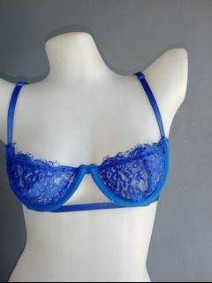 32b blue lace sexy bra