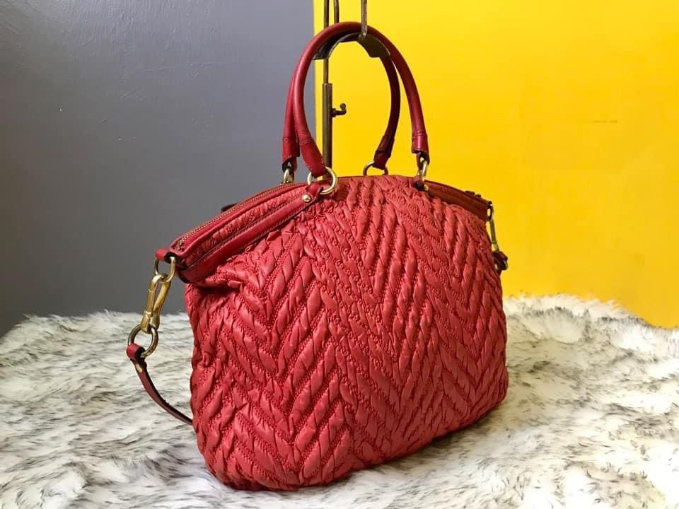 Authentic Coach Madison Quilten Chevron Nylon Lindsey Tote Bag