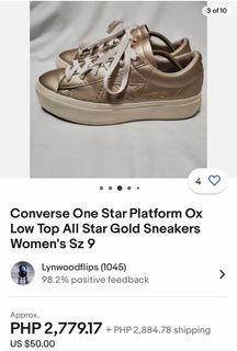 Authentic Converse One Star Metallic Platform Sneakers