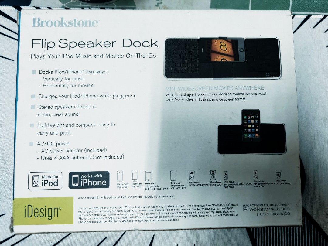 Brookstone flip top speaker dock